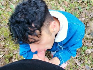 Amateur Long Blowjob Public Pov - Sucking In Light Rainy Day Outside