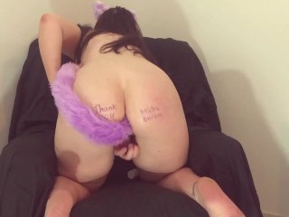 Thank You Video for My First Onlyfan! Masturbating with_Butt Plug andDildo