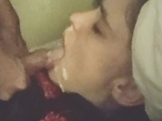 Facial And Slurping With Brief Face Licking Cleanup By Him