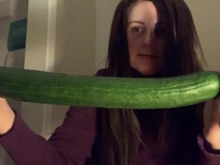 Screen Capture of Video Titled: Look at this massive English cucumber!!!! (Super Soft Attempt!)