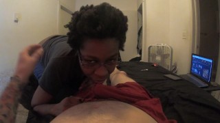 Best Blowjob Ever Ebony Queen Can't Seem To Stop Adoring Her King In The Most Clumsy Ways