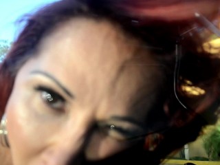 AGGRESSIVE REDHEAD MILF WITH HUGE_TITS FUCKS YOUR CAR