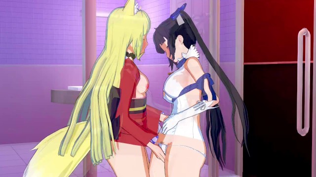 DanMachi - Hestia X Haruhime Lesbian 3D Hentai