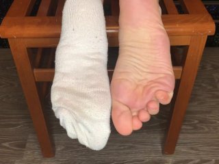 School Girl In Dirty White Socks Show Stinky Foot Sniffing Pov