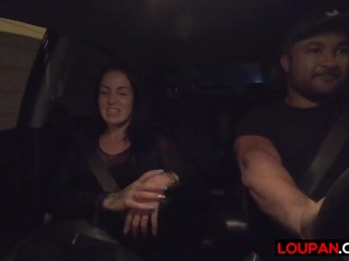 girl swallowing cum in the car Erotic ride Loupan_Productions