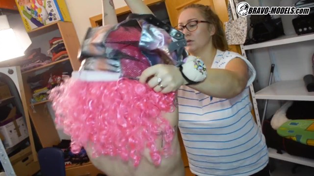 Outfitting backstage video from 3DVR shoot with Adelle Unicorn as Unicorn