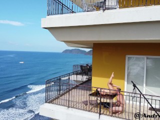 Fucking onthe Penthouse balcony in Jaco Beach Costa Rica