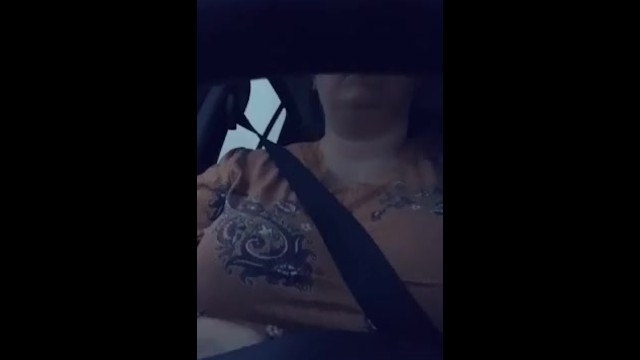 Driving with my tits out! 13