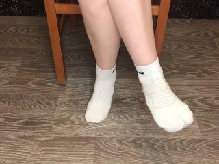 Student Girl After Gym Show Dirty White Socks And Stinky Foot Fetish Bdsm