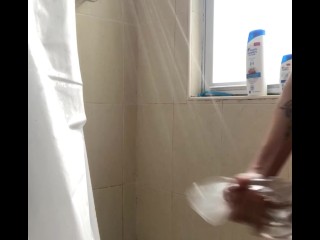 Teen Uses See Through Fleshlight_in Shower