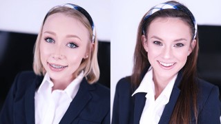 ATHENA MAY AND ELLIE EILISH ARE SCHOOLGIRLS WHO TRAIN AT THE SWALLOW ACADEMY