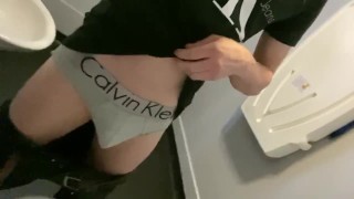 Big Cock Fit Chav Scally Lad Flops His Soft Big Cock In Public Toilet