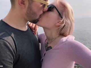 Blonde Public Blowjob Dick and Cum in Mouth by the_Sea - Outdoor