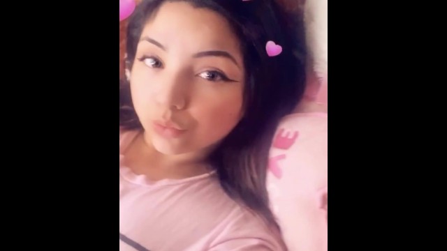 Latina plays with tits on Snapchat 16