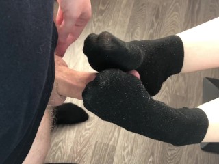 fuck teen girl black socks after job, foojob &socksjob black_socks cum pov