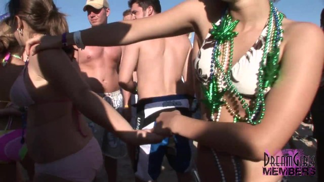 dreamgirlsmembers;public;outside;beach;party;texas;flashing;bikini;public;college
