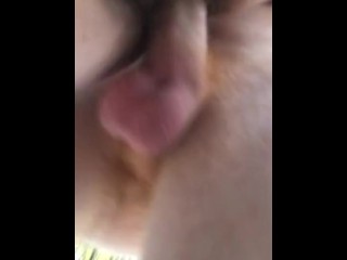 Hairy pussy pisses on big cock hiking_with cream_pie