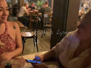 Two Friends Controlling My Toy inPublic Restaurant! Holding Moans! Anastasia_Lynn
