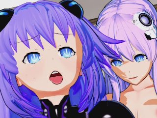 Hyperdimension Neptunia - Futanari Purple Sister X Purple Heart 3D Hentai