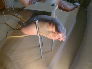 Amateur Femdom Feet Tickling Torture. CBT andHandjob Torture