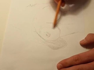 Love BustyCara Rose And Her Big Tits - Drawing