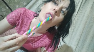 Mom Ginnagg Sucks A Pop And Shoves It In Her Hairy Pussy Ginnagg