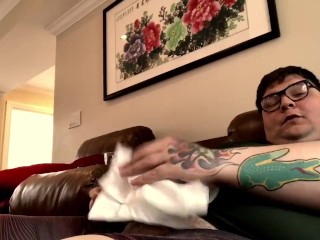Rich_Fat Man Has Warm and Relaxing Solo Masturbation Sessionin Cabin