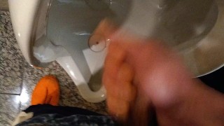 Masturbation Urinal Ejaculation In A Public Restroom