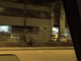 Public threesome sex in front of a police station duringthe quarantine!!!