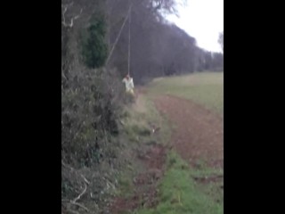 Teen flashes in the countryside