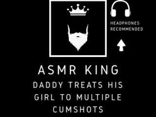 ASMR - Multiple Cumshots over_ass, pussy & face. Audio clip/moaning forher