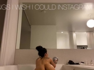 Fucking myself in the bathtub as Igive you JOI