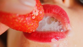STRAWBERRIES WITH CUM-CREAM A delicacy story of Food and Sperm Fetish CIM