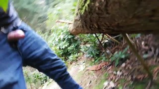 REAL DICKFLASH caught by 3 people 1 takes a better look in the woods