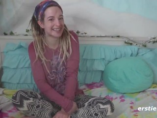 AllNatural Amateur Being Naughty On Her Tie Dye Sheets