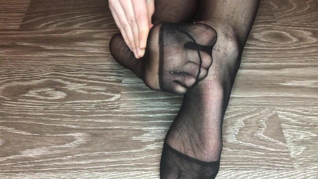 Black Stocking Foot - My Teen Black Nylon Socks Toes Large Frame POV Foot Fetish - Pornhub.com