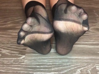 my teen black nylon socks toes large frame pov foot fetish