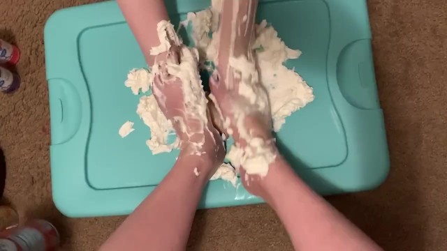 Whipped cream makes happy feet
