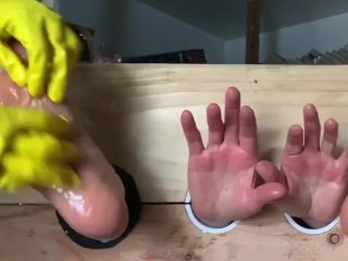 Scrub Those Feet and Hands TickleTorture