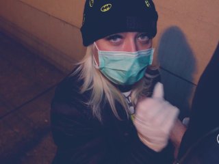 4K - Fuck Coronavirus! - Part 4 - Risky Public Handjob, Cumshot Adella Jay