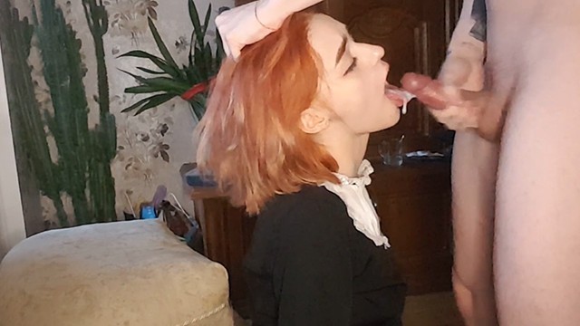 Risky fuck while parents at home (CUM IN MOUTH)