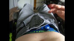 Audible Cumshot 10:15 inside Jeans and another outside jeans. Lots of cum