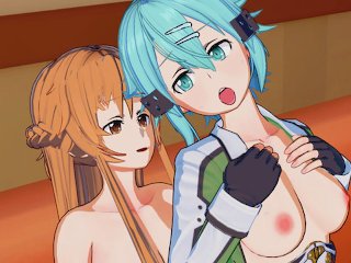 Sword Art Online - Futa Asuna X Sinon 3D Hentai