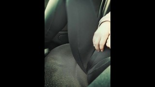 DO NOT ATTEMPT THIS Having An Orgasm While Your Boyfriend Is Driving Dripping Yoga Pants