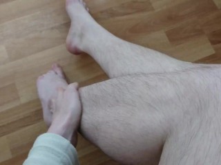 Hairy legs fetish: worship your wifeand sperm of her lover on hairy_legs