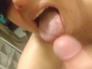 Latina Tongue Jerking For Load