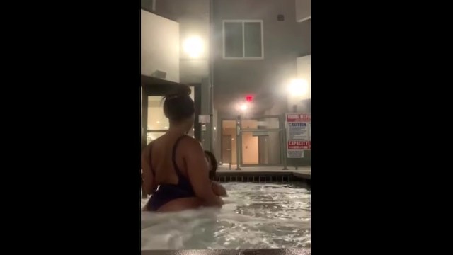 Two Girls in the Hotel Pool