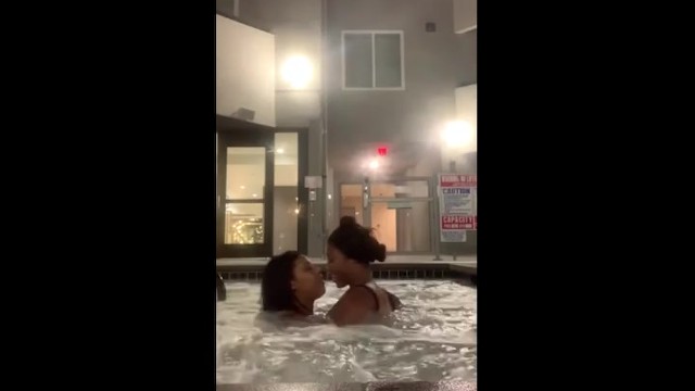 Two Girls in the Hotel Pool