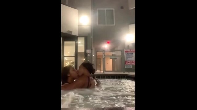 Two Girls in the Hotel Pool