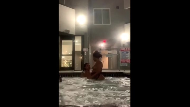 Two Girls in the Hotel Pool